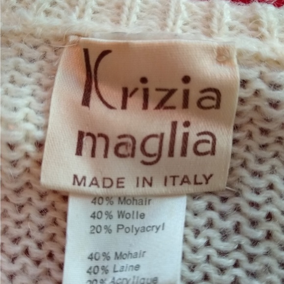 NWOT Krizia Maglia Vintage Cream and Red Flamingo Crew Neck Sweater 1 of a kind! - Picture 5 of 5